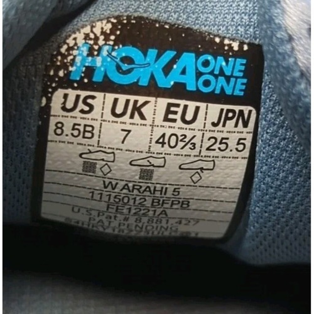 Hoka One One Women's Arahi 5 1115012 BFPB Blue Running Shoes Sneakers Size 8.5B - Picture 9 of 14